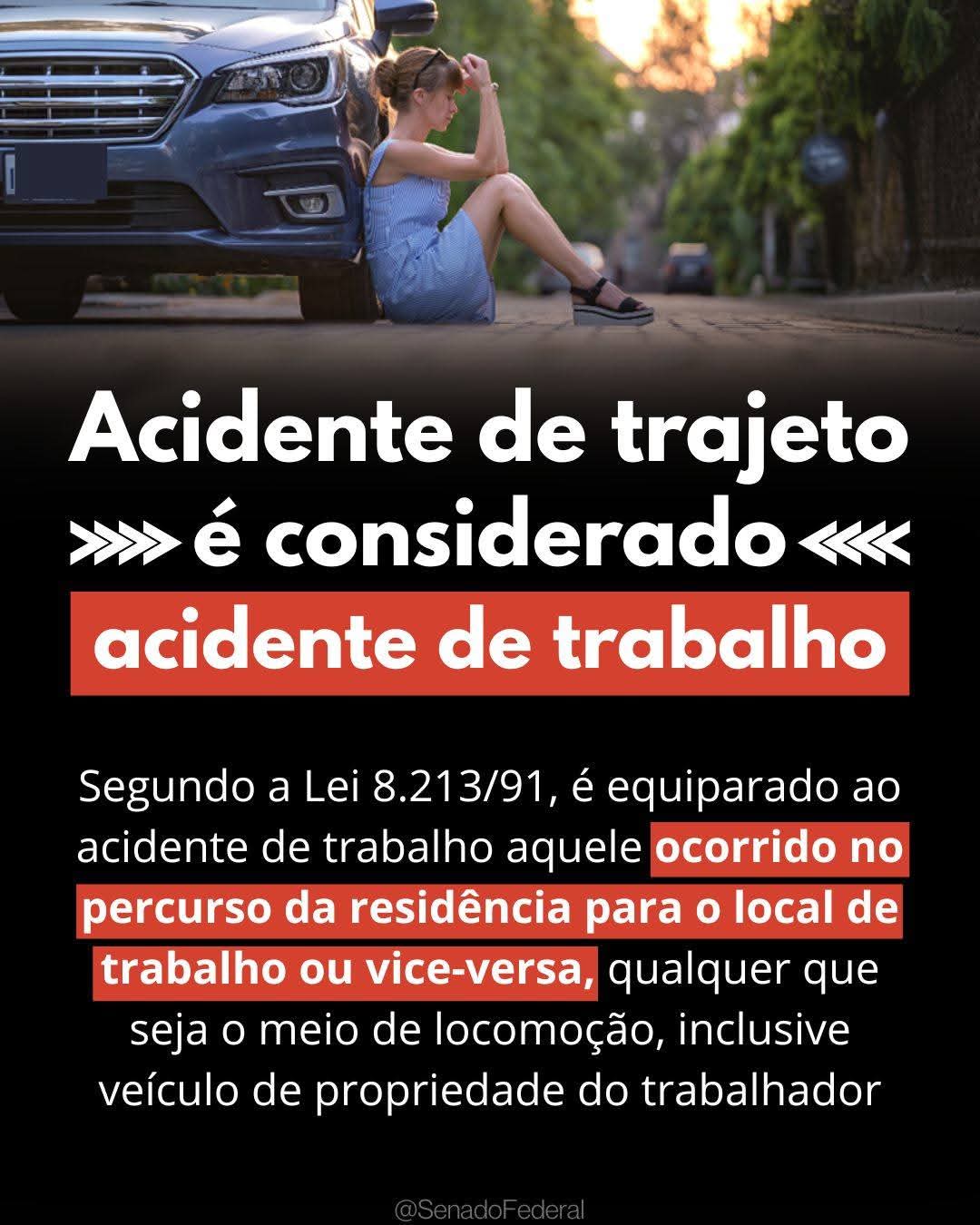 Acidente de trajeto é considerado acidente de trabalho ! Acidente de trajeto é considerado acidente de trabalho !