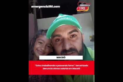 Inadmissível! O trabalhador terceirizado André Holanda, que atua como gari em Maceió, gravou um vídeo denunciando que está passando por necessidades após semanas sem receber salário. Inadmissível! O trabalhador terceirizado André Holanda, que atua como gari em Maceió, gravou um vídeo denunciando que está passando por necessidades após semanas sem receber salário.