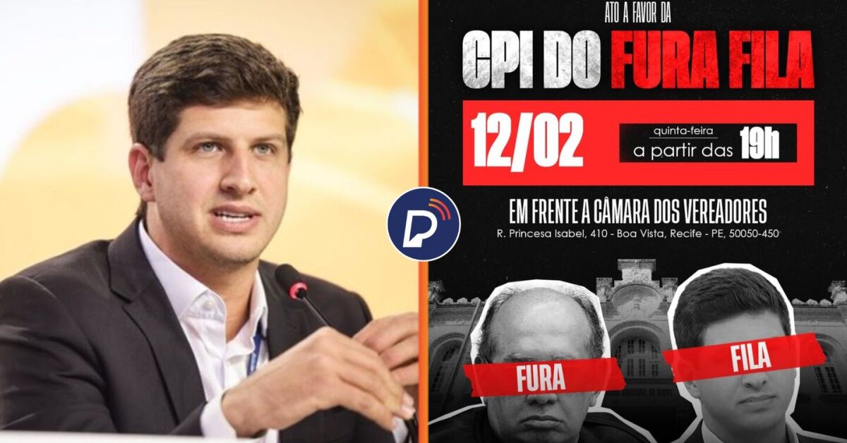 Protesto na frente da Câmara do Recife a favor da CPI contra João Campos acontece nesta quinta (12)